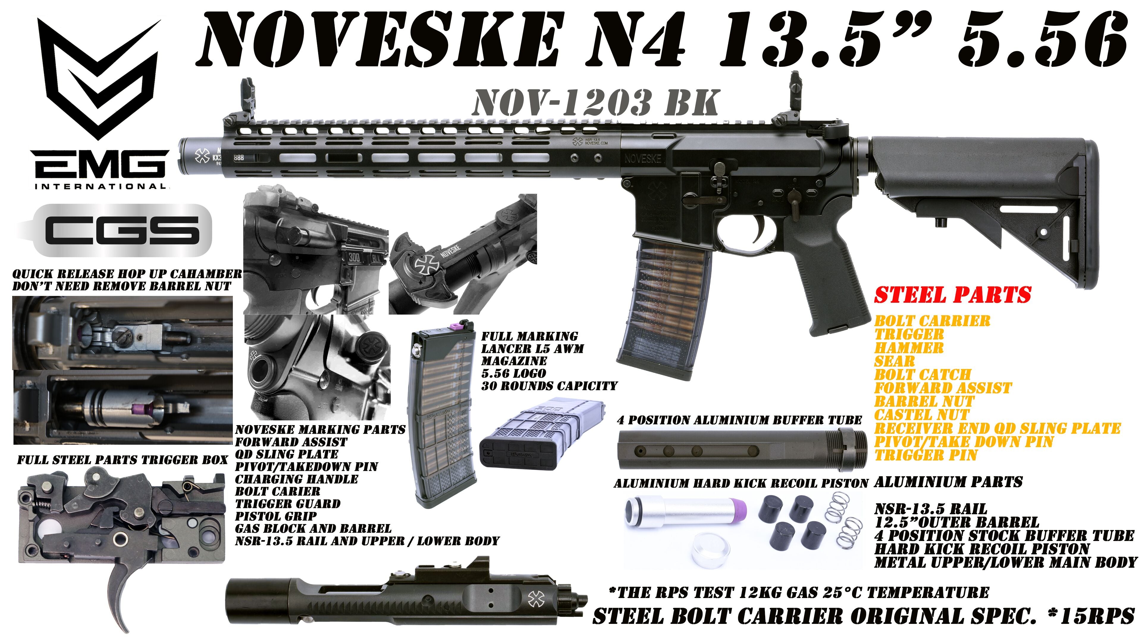 Noveske N4 13.5" GBBR - Mag.: 5.56 Logo (by CGS)