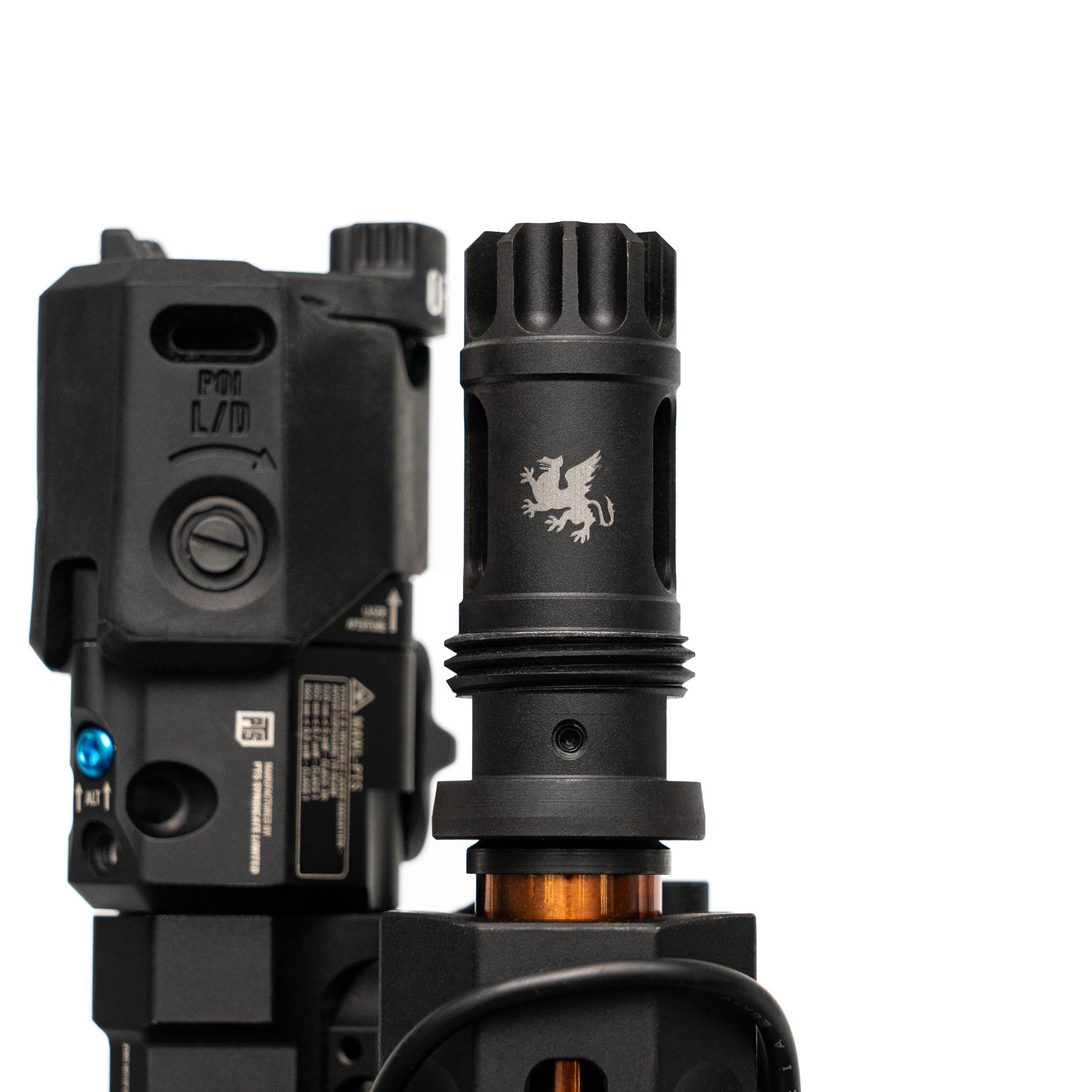 Airsoft flash compensator compatible with 14mm CCW threads