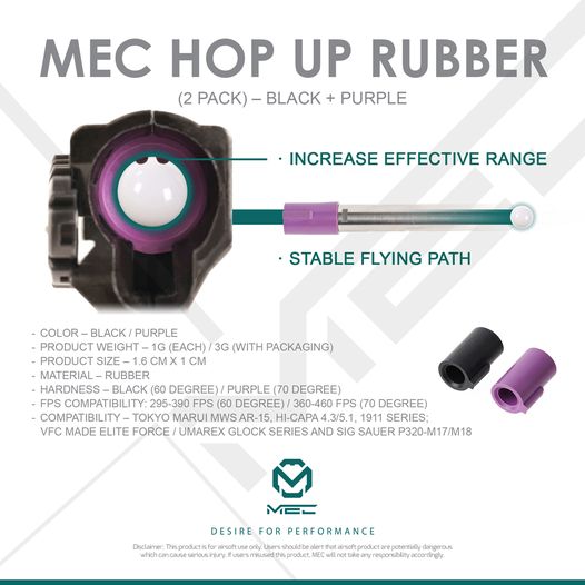 GBB Hop Up Rubber (2pack - Black + Purple)
