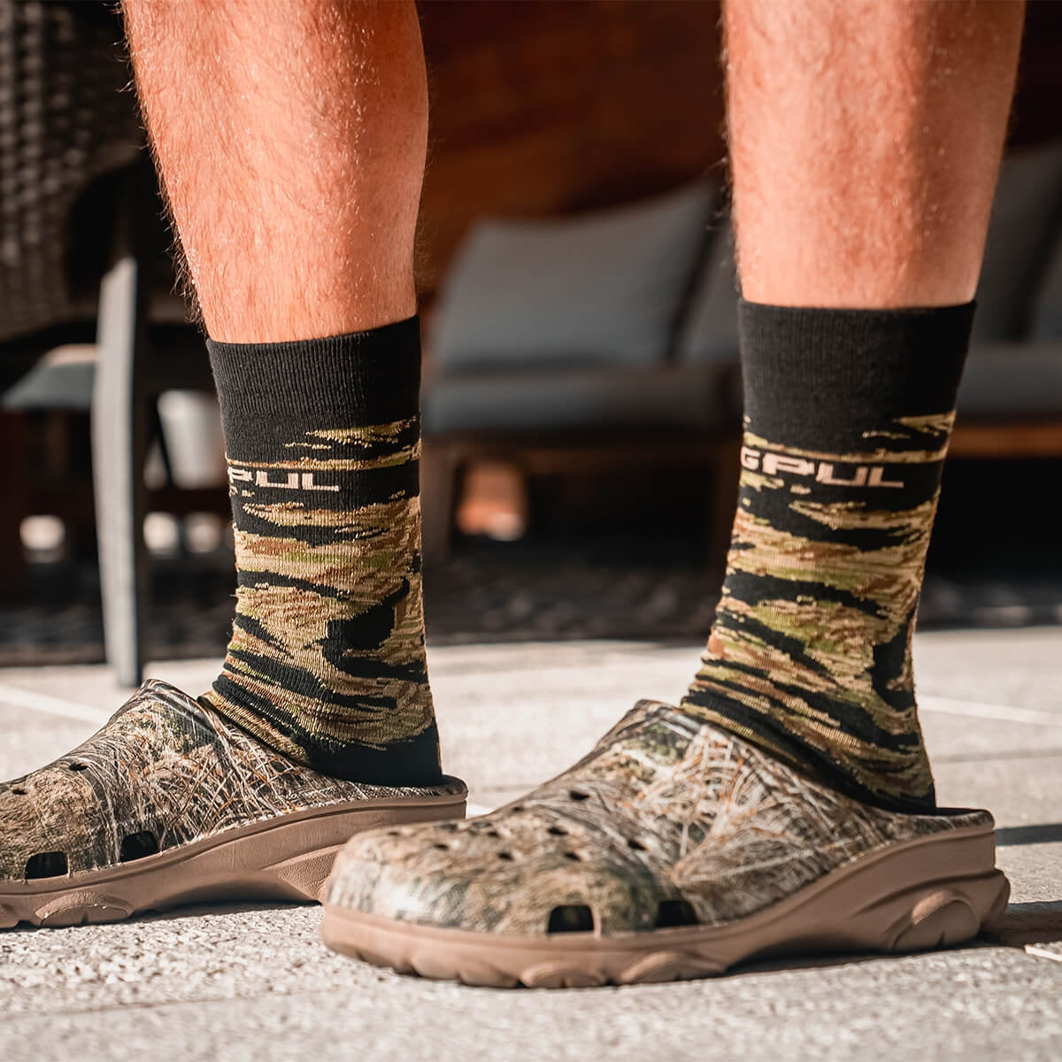 Tiger Stripe Crew Socks