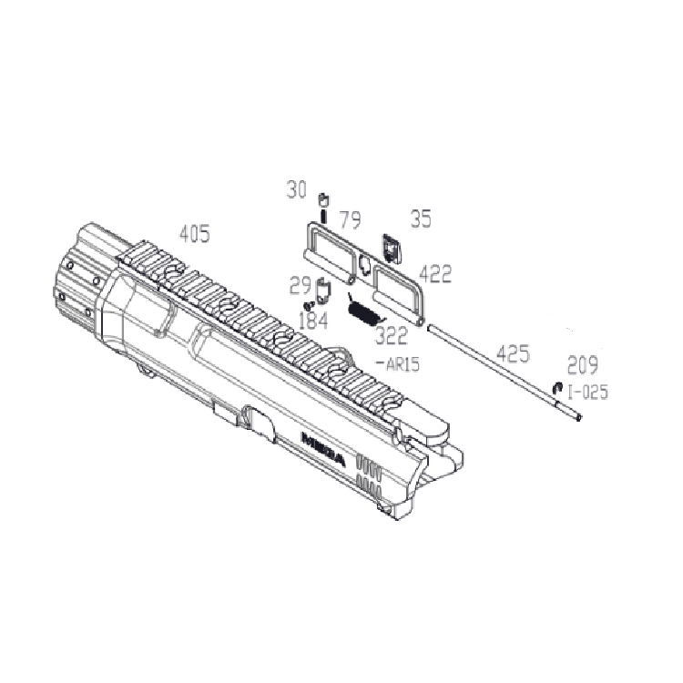 MML Maten GBB Replacement Parts (X308-405,422ASY,322,425,209)Upper Frame