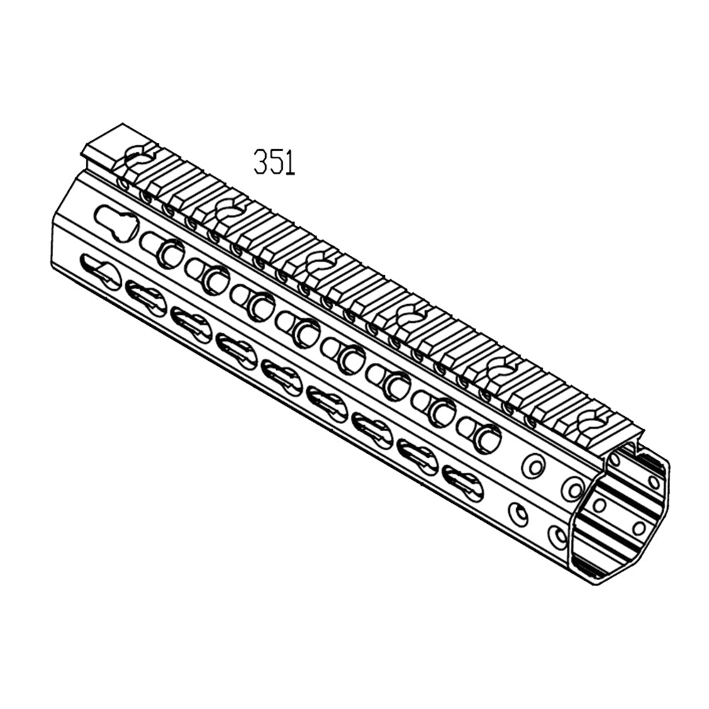 MKM GBB Replacement Parts (351) - 9" Keymod HandGuard (CQB)