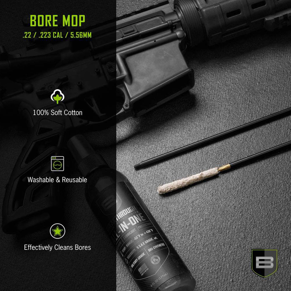 Bore Mop | 100% Cotton Cleaning Swab | Multi-Caliber (.22 / .223 / 5.56mm & .30 / .308 / 7.62mm)