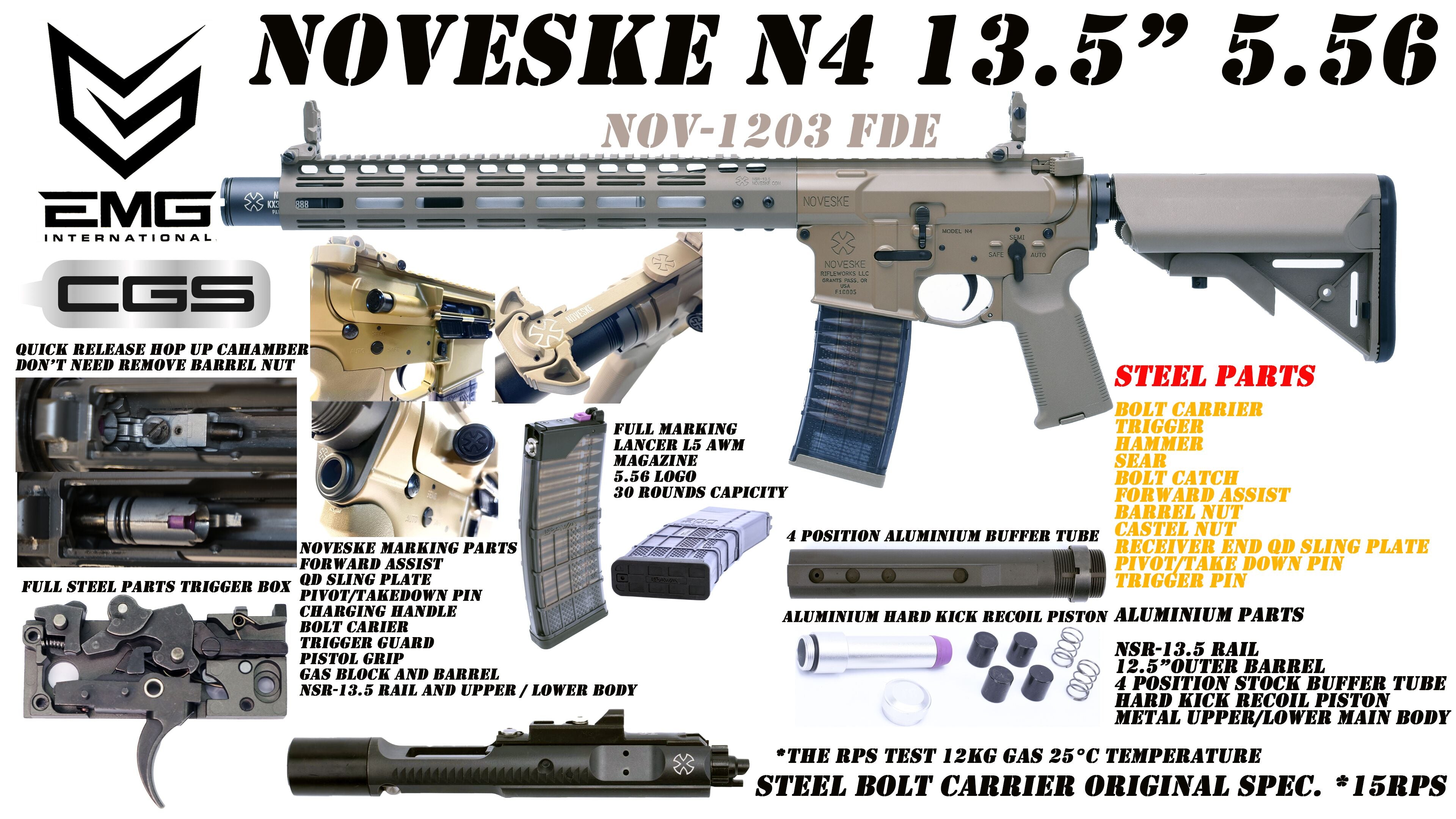 Noveske N4 13.5" GBBR - Mag.: 5.56 Logo (by CGS)