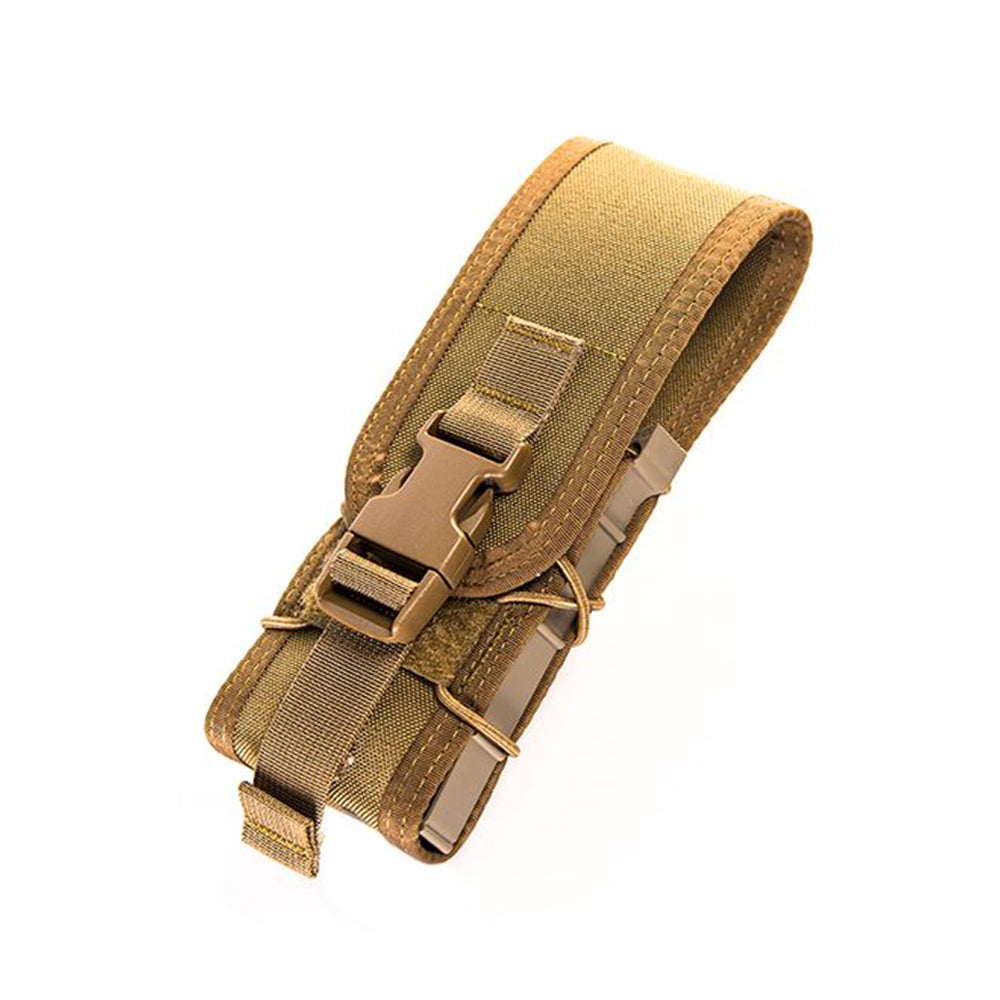 TACO® Covered Single Rifle Magazine Pouch - Universal Multi-Caliber Capacity, Adjustable Silent Security Flap Protection, Heavy-Duty MOLLE Compatible Matrix