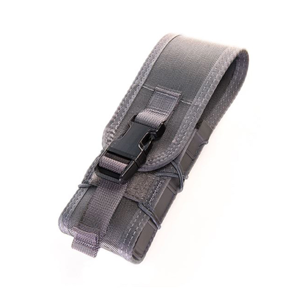 TACO® Covered Single Rifle Magazine Pouch - Universal Multi-Caliber Capacity, Adjustable Silent Security Flap Protection, Heavy-Duty MOLLE Compatible Matrix
