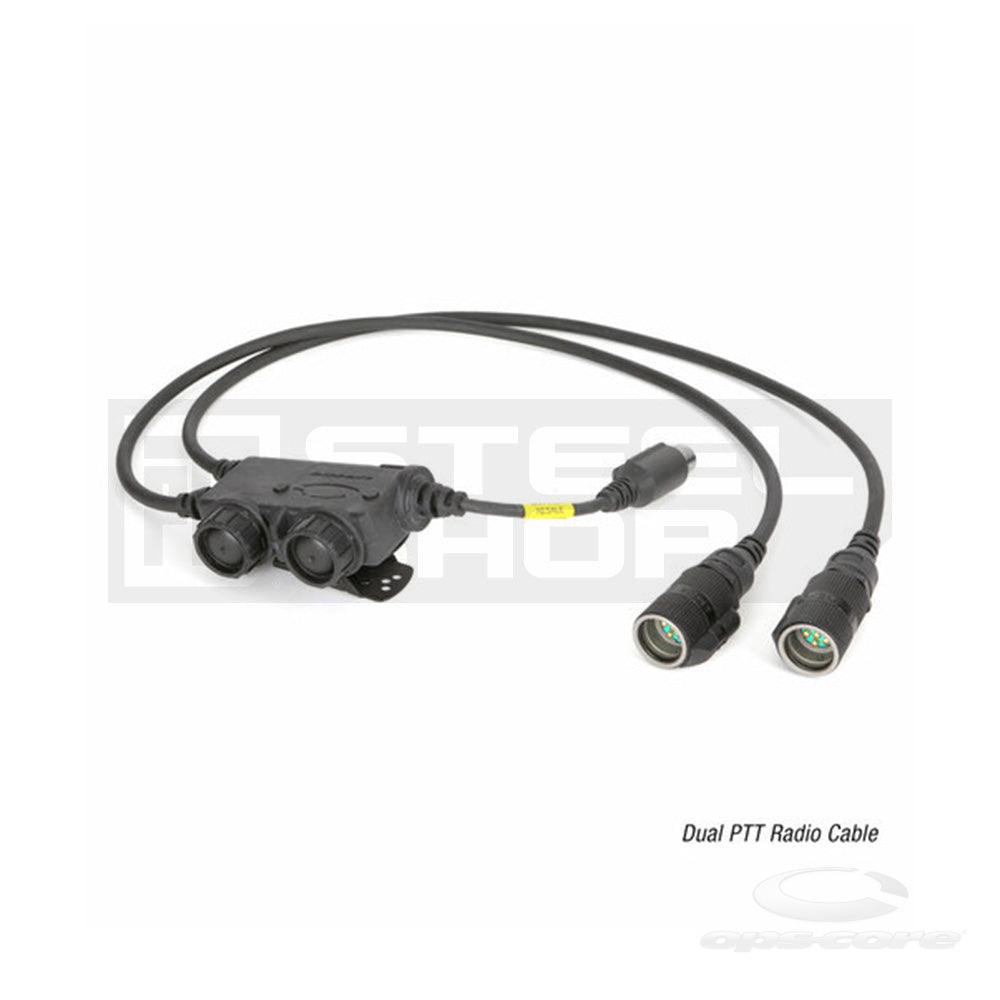 Ops-Core, PTS Steel Shop, Ops-Core Radio PTT Cable (Enabling Connectivity to the PRC Family of Radios) Dual Radio, Radio PTT Cable, Cable, Dual Radio, PRC Family of Radios